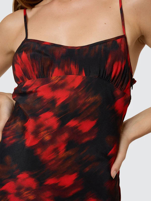 THRILLS LUCKY FOR YOU FLORAL MAXI DRESS REDWOOD