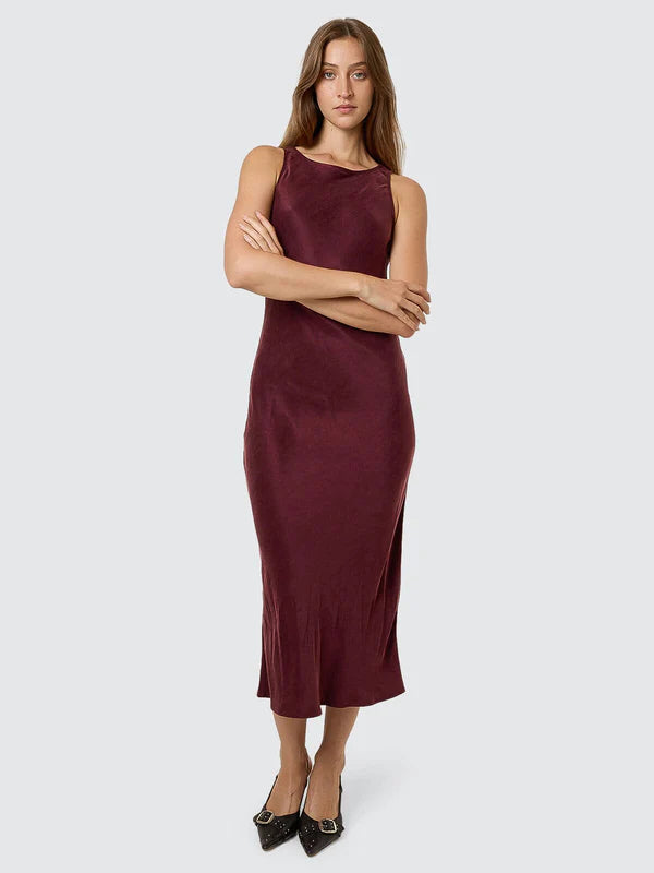 THRILLS KATHLEEN SLIP DRESS MAHOGANY