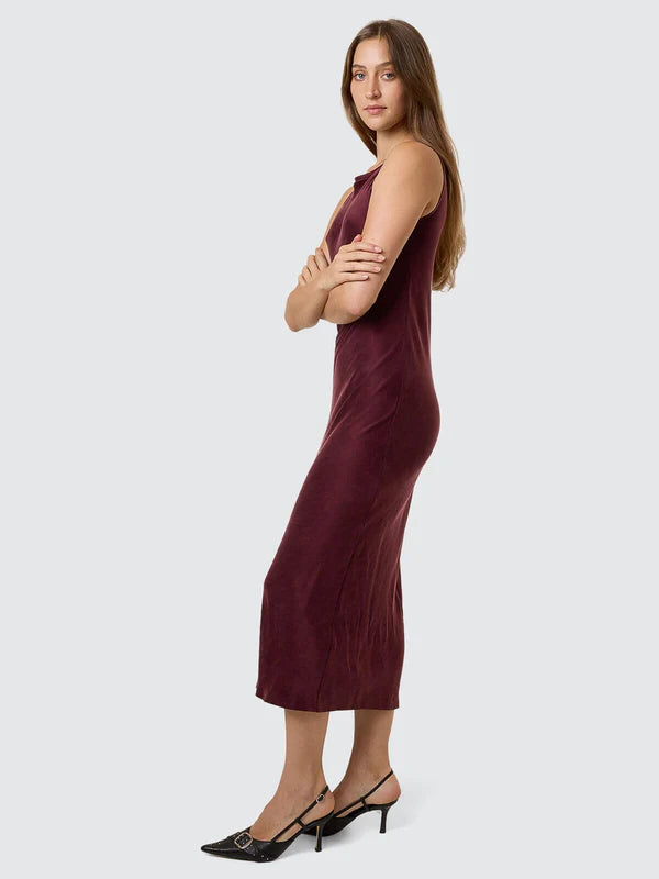 THRILLS KATHLEEN SLIP DRESS MAHOGANY