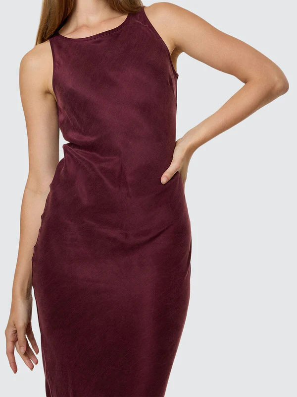 THRILLS KATHLEEN SLIP DRESS MAHOGANY