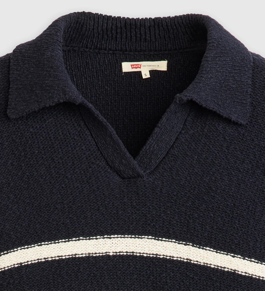LEVIS SATELLITE POLO SWEATER MARINE STRIPE