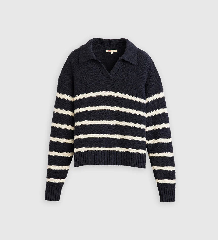 LEVIS SATELLITE POLO SWEATER MARINE STRIPE