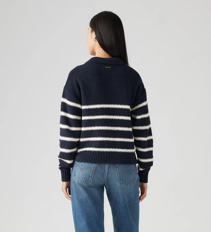 LEVIS SATELLITE POLO SWEATER MARINE STRIPE