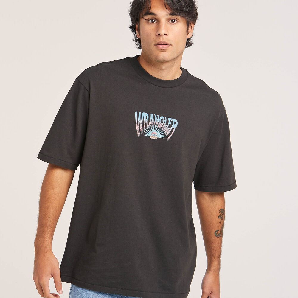 WRANGLER TRANSCENDING SLACKER TEE WORN BLACK