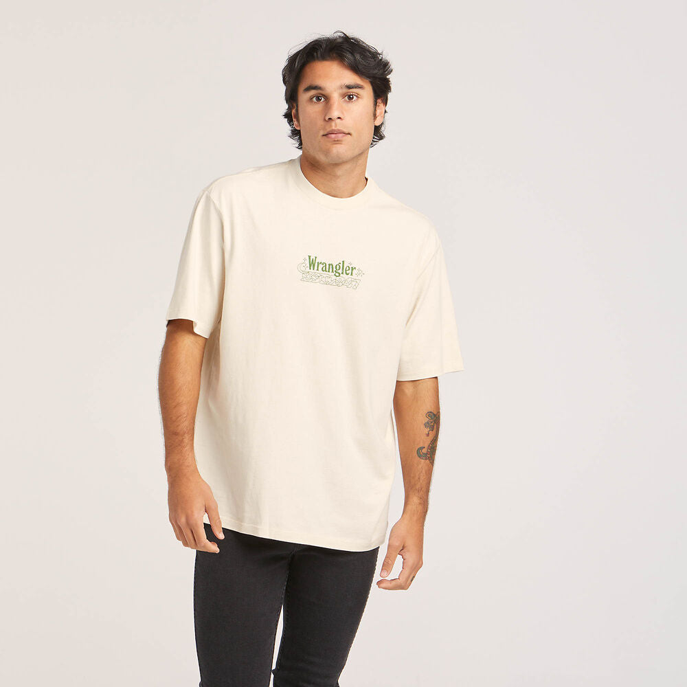 WRANGLER SHROOM FIELDS SLACKER TEE ECRU