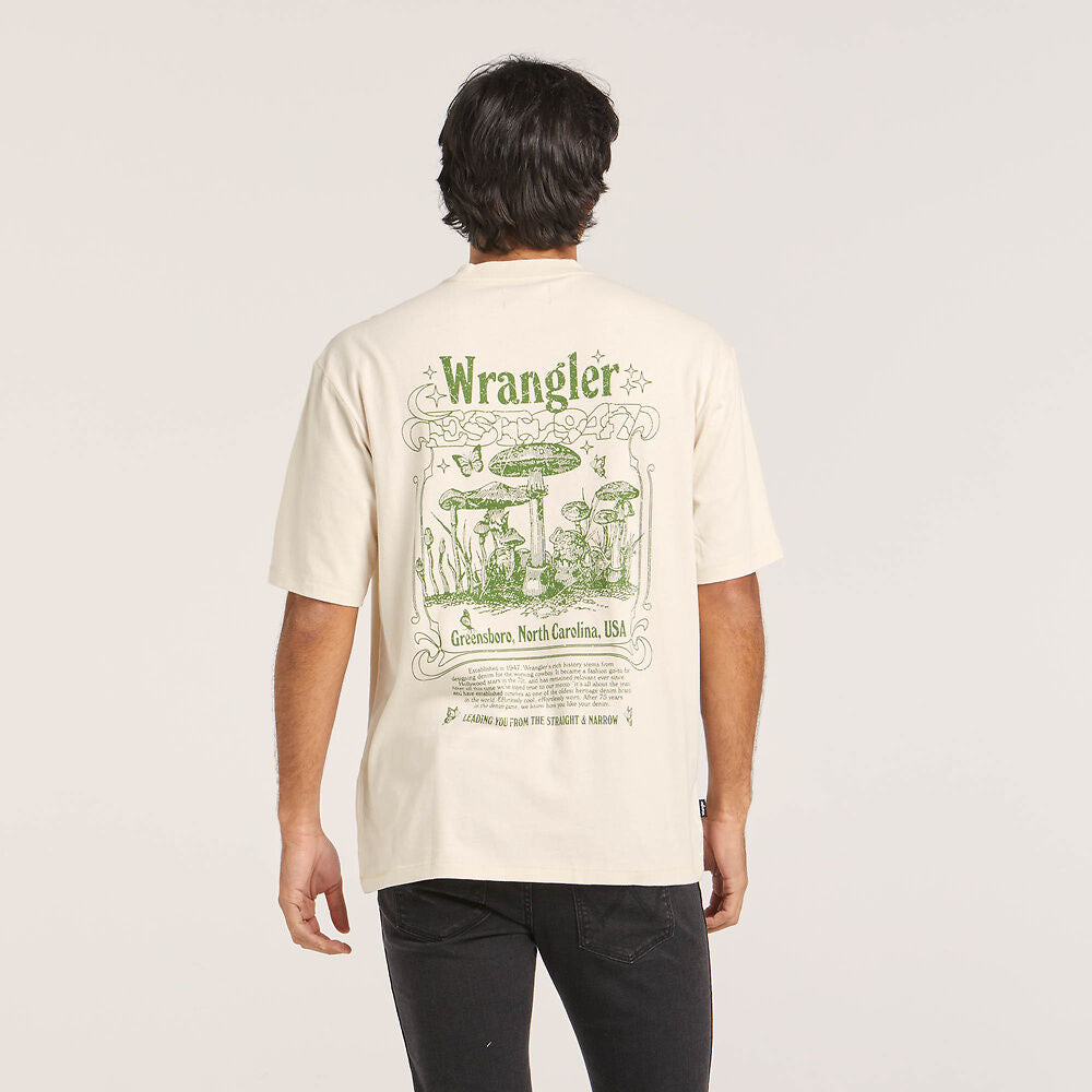 WRANGLER SHROOM FIELDS SLACKER TEE ECRU