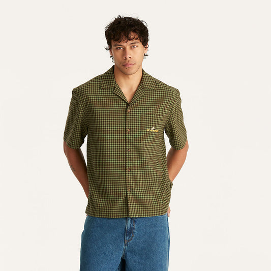 WRANGLER BOX RESORT SHIRT GREEN CHECK