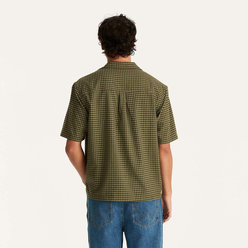 WRANGLER BOX RESORT SHIRT GREEN CHECK