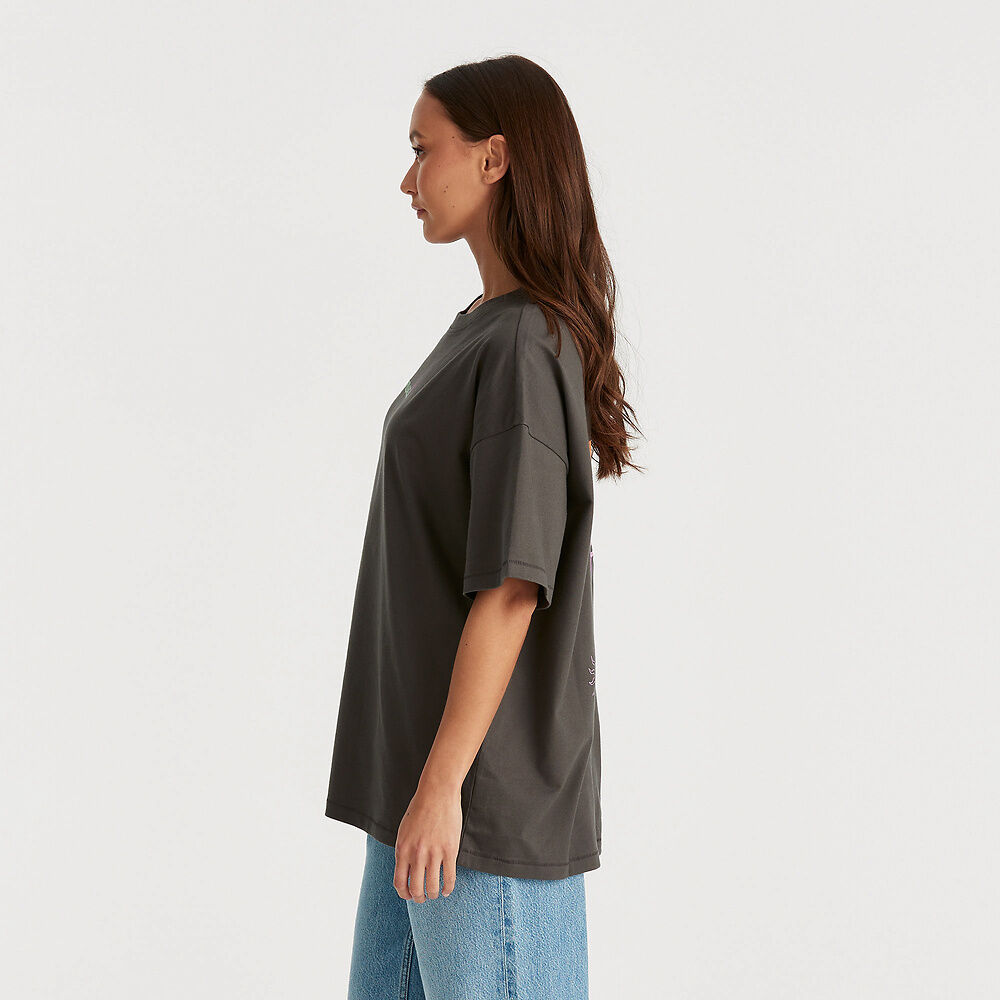 WRANGLER SPIRALLING BOXY SLOUCH TEE SLATE