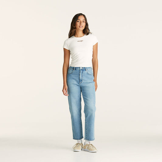 WRANGLER HI CLAUDIA CROP PENNYDALE BLUE