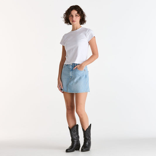 WRANGLER REPAIR MINI SKIRT BLUE TOUR