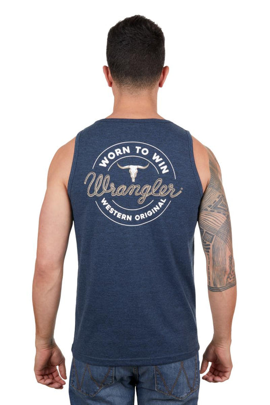 WRANGLER MENS ZANE SINGLET NAVY MARLE