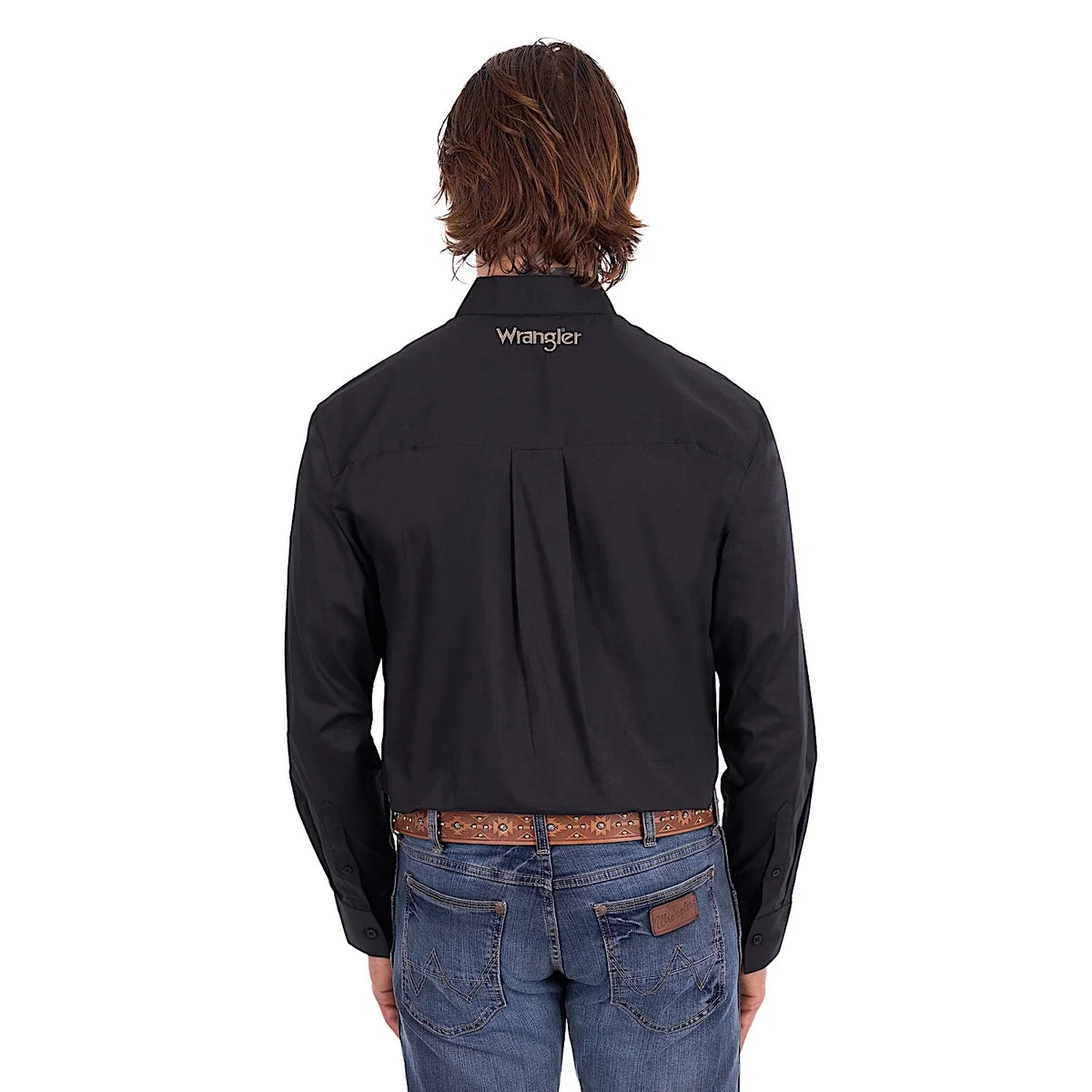Wrangler Mens Flex One Pocket Long Sleeve Shirt | Black