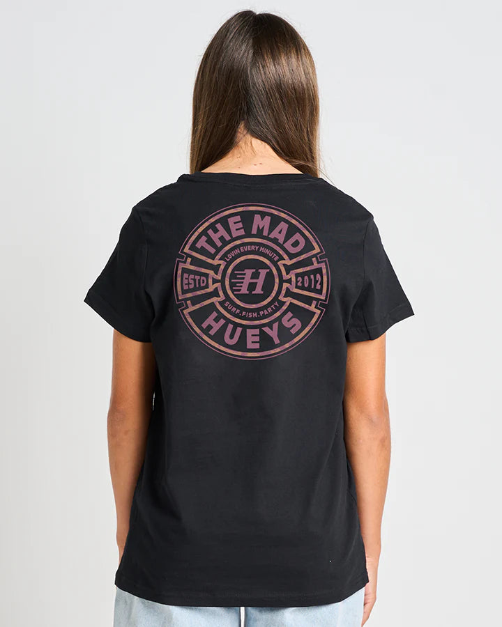 The Mad Hueys Mad Series Girls Short Sleeve Tee Black