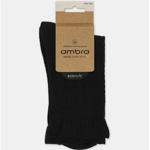 Ambra Ruffle Sock | Black