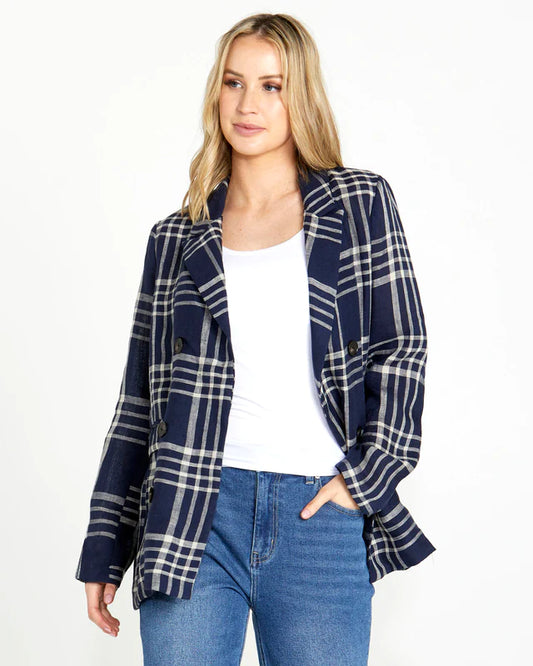 SASS PIPPA BLAZER NAVY CHECK