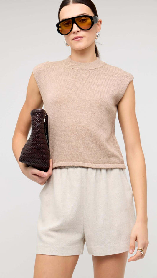 STAPLE THE LABEL DUNE KNIT TANK LATTE