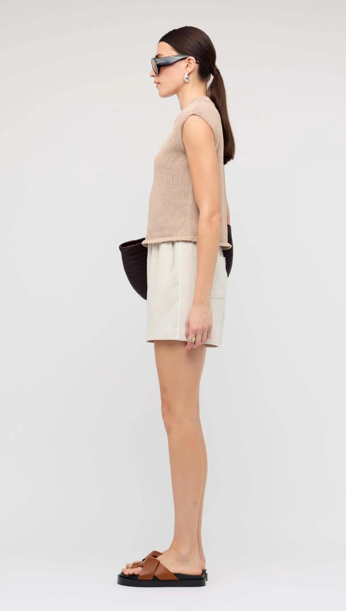 STAPLE THE LABEL DUNE KNIT TANK LATTE