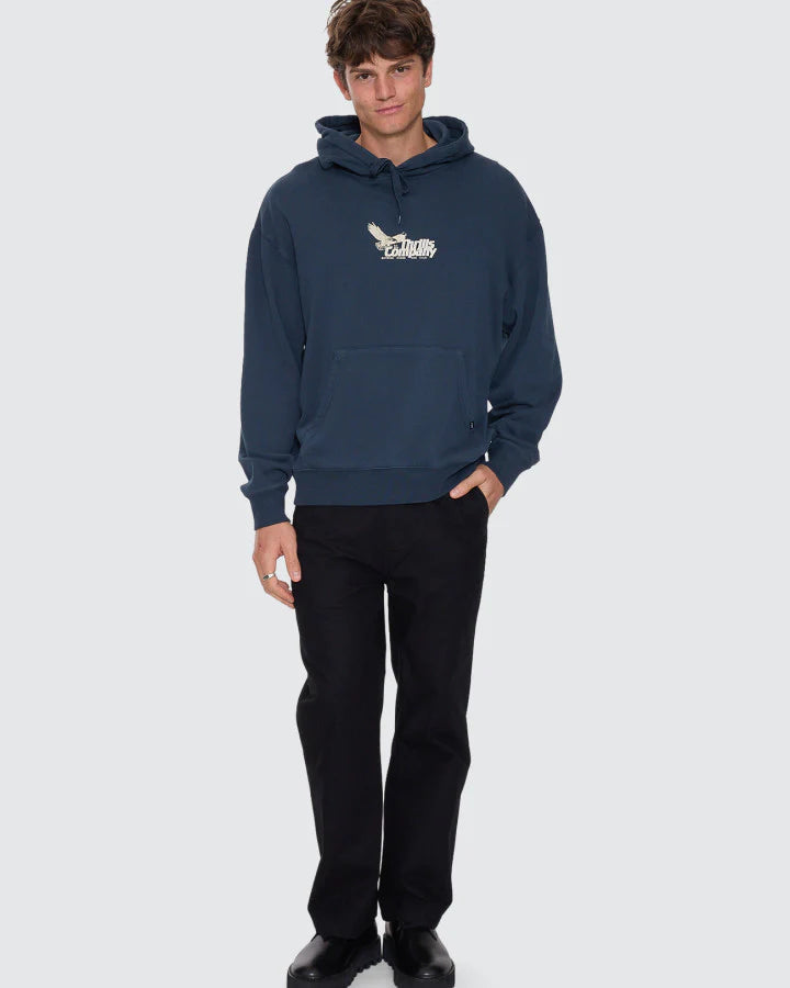 Thrills Between Chaos & Calm Slouch Pull On Cropped Hood | Federal Blue