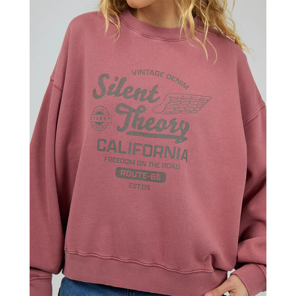 SILENT THEORY VINTAGE DENIM CREW CHERRY