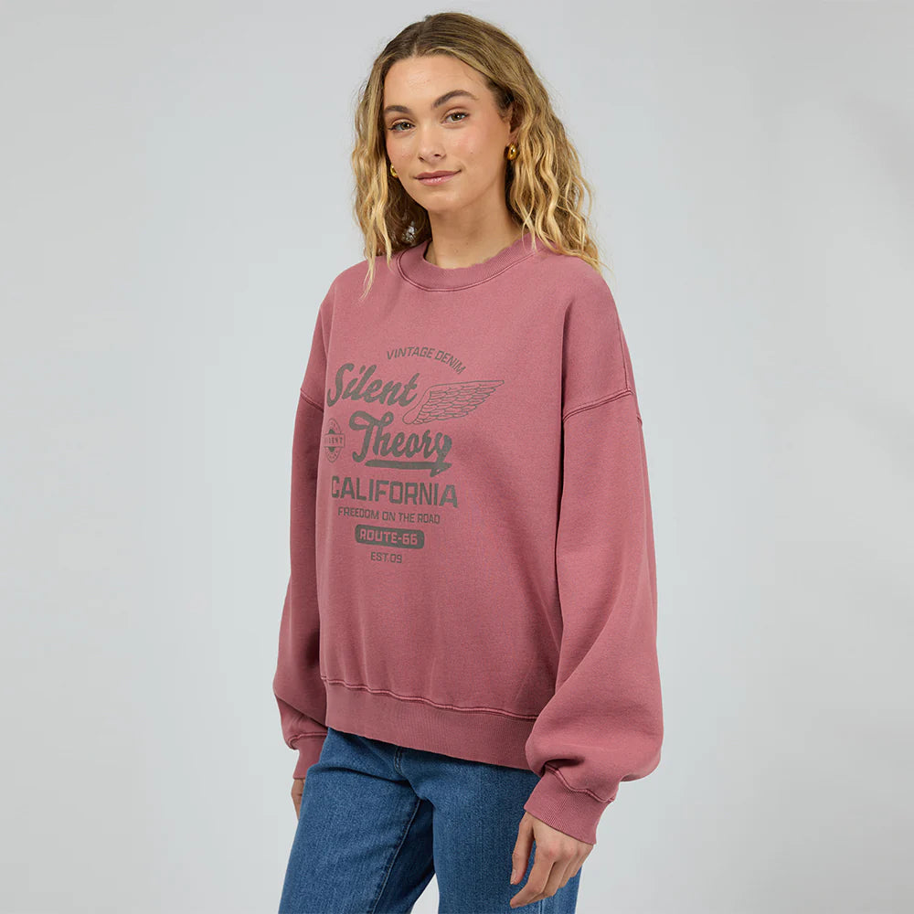 SILENT THEORY VINTAGE DENIM CREW CHERRY