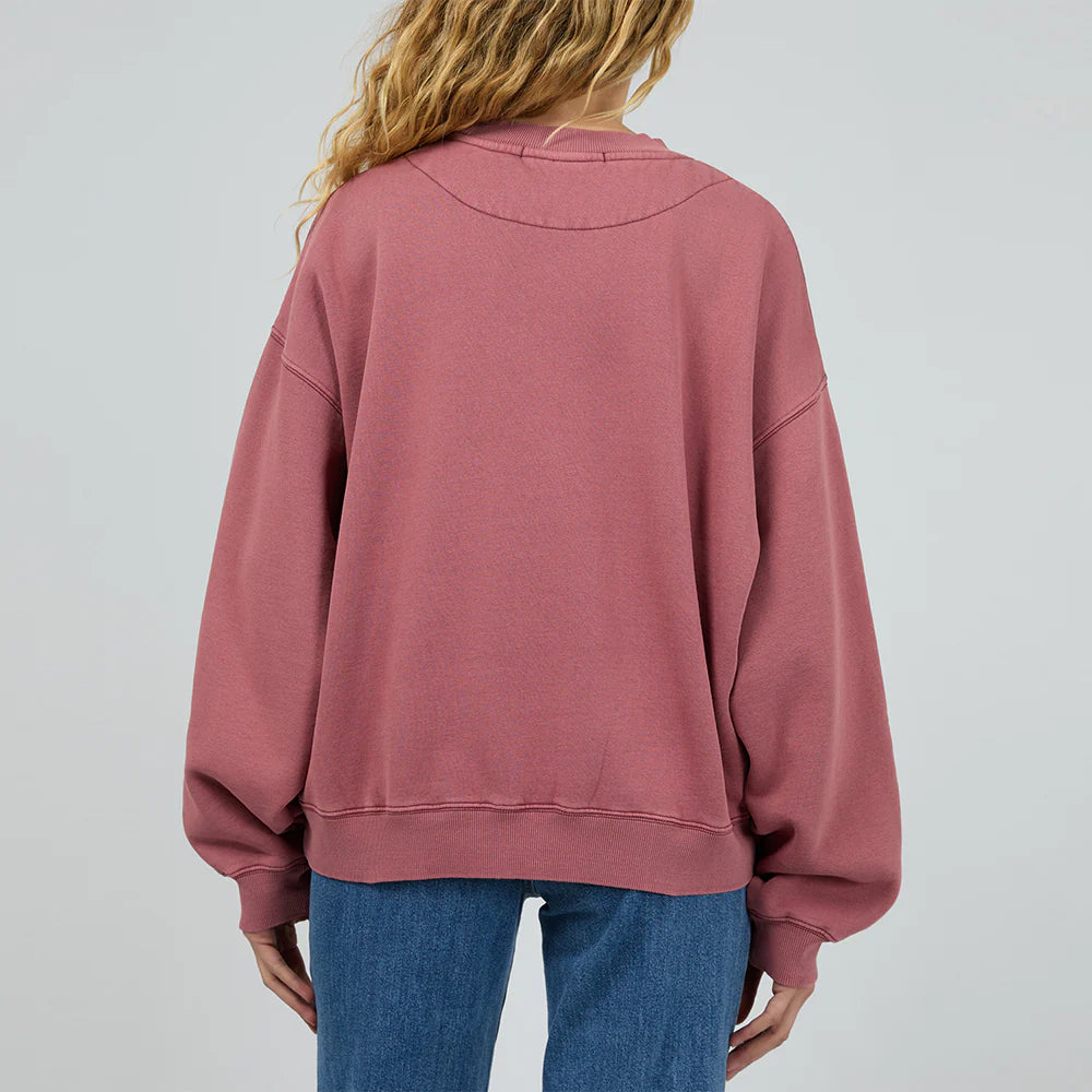 SILENT THEORY VINTAGE DENIM CREW CHERRY