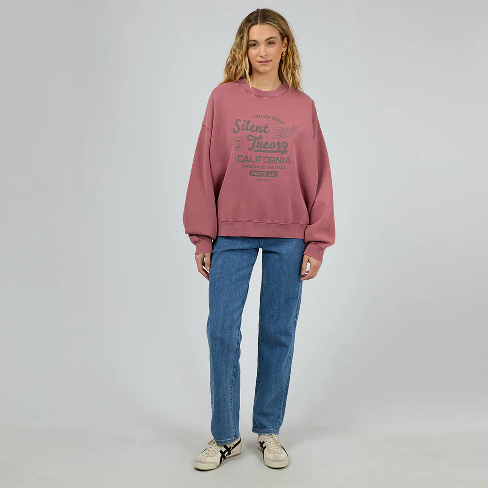 SILENT THEORY VINTAGE DENIM CREW CHERRY