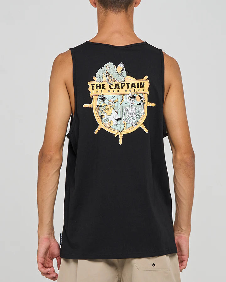 The Mad Hueys Croc Captain Tank Black