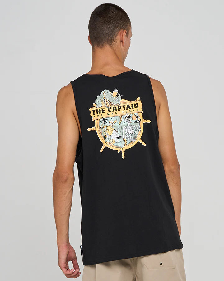 The Mad Hueys Croc Captain Tank Black