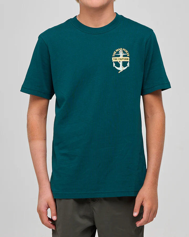 The Mad Hueys Croc Captain Youth Short Sleeve Tee Atlantic