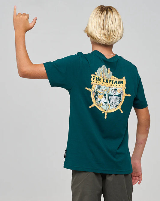 The Mad Hueys Croc Captain Youth Short Sleeve Tee Atlantic