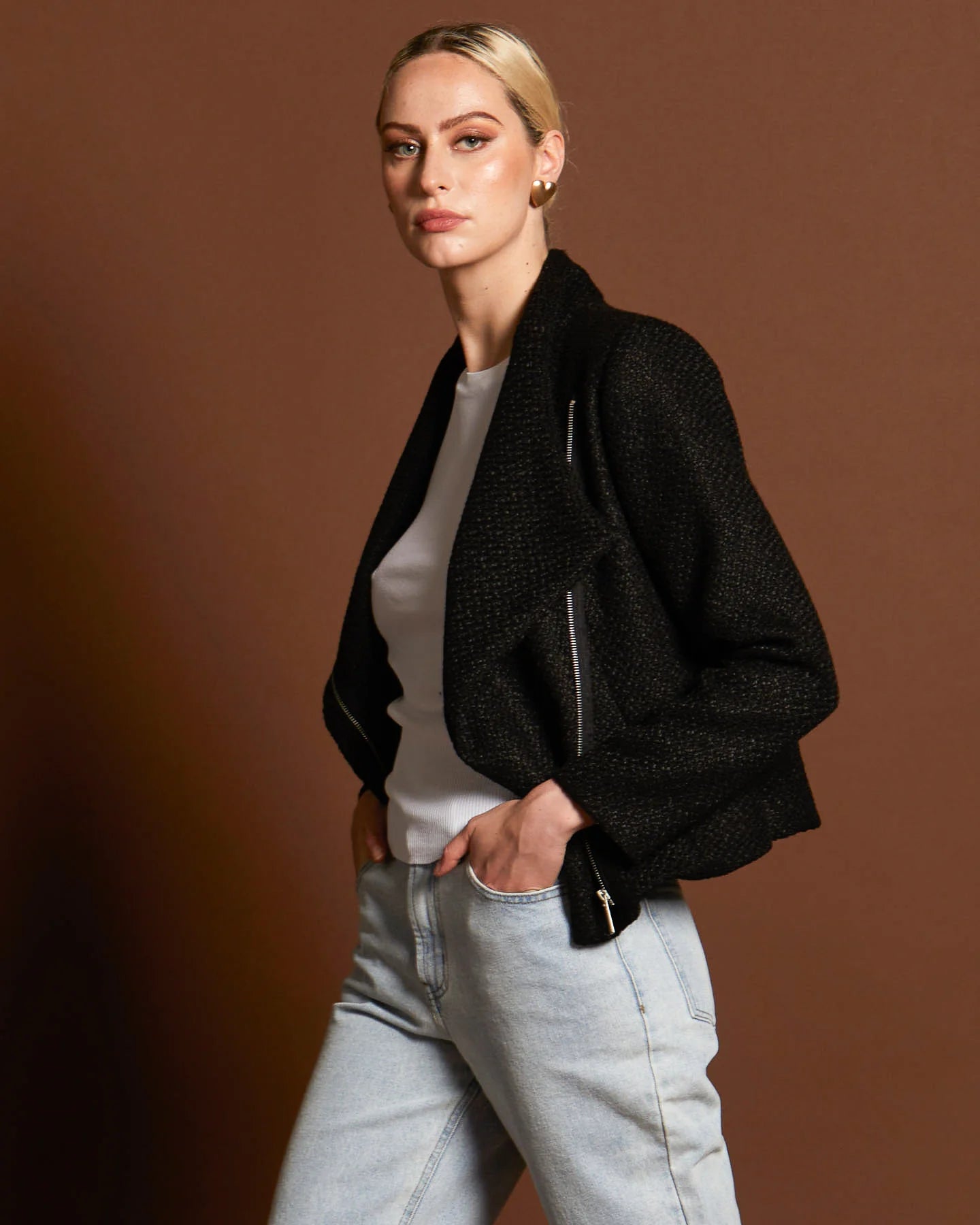 FATE+BECKER HAZY SHADE BIKER JACKET BLACK