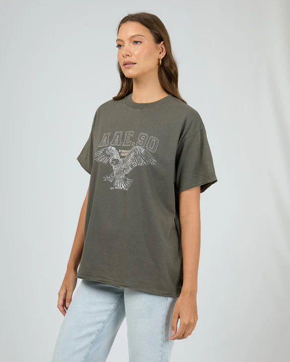 ALL ABOUT EVE ECLIPSE RELAXED TEE CHARCOAL