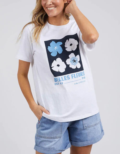 ELM BELLE FLEURS TEE WHITE