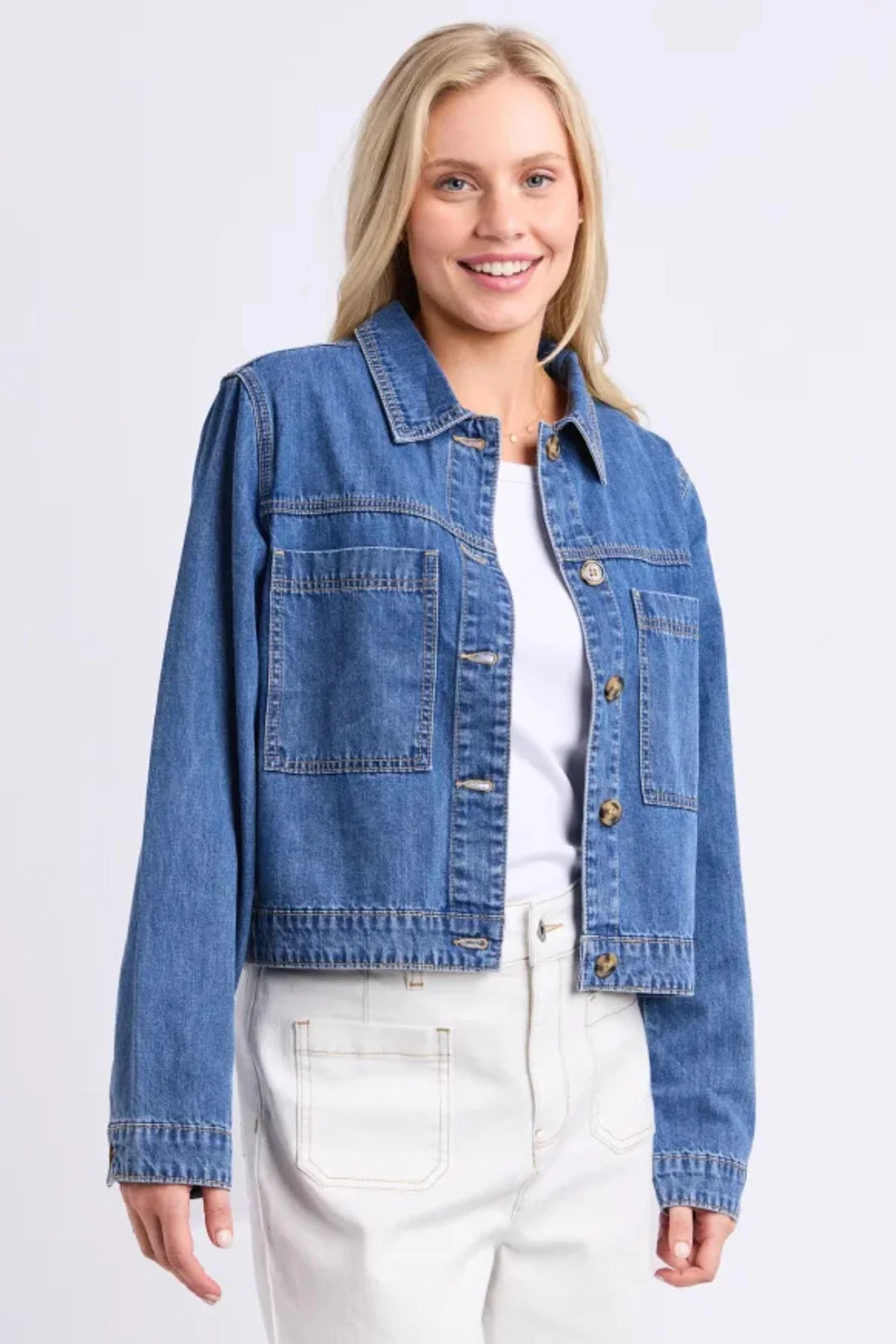 Elm Essie Denim Jacket | Mid Wash Blue