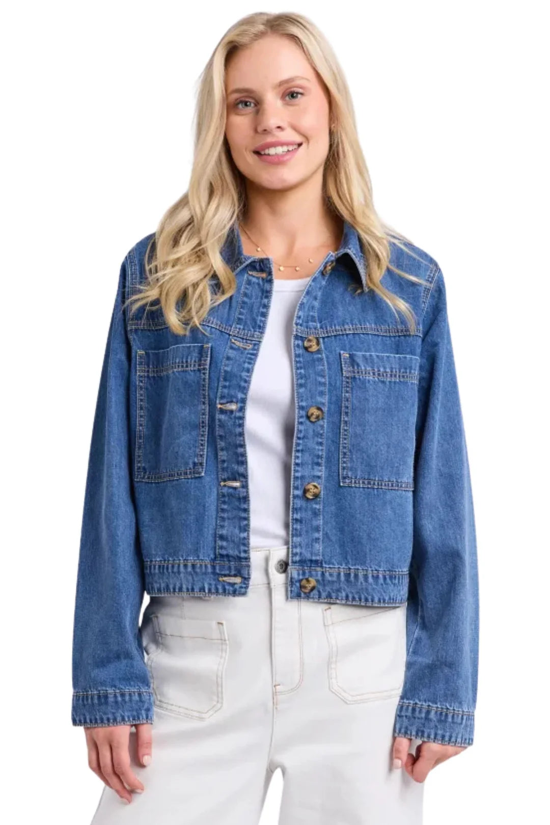 Elm Essie Denim Jacket | Mid Wash Blue