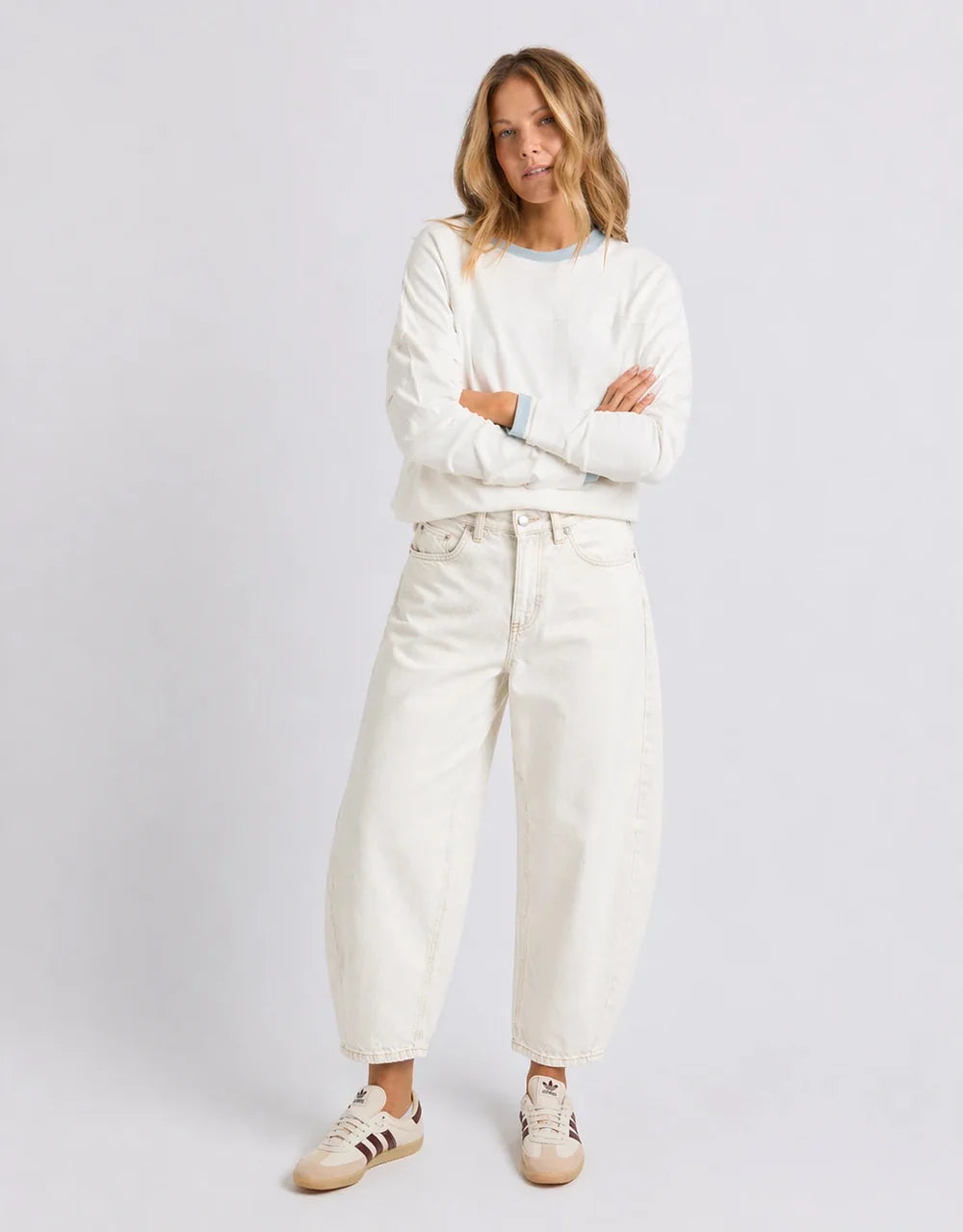 Foxwood Atticus Barrel Jean | Vintage White