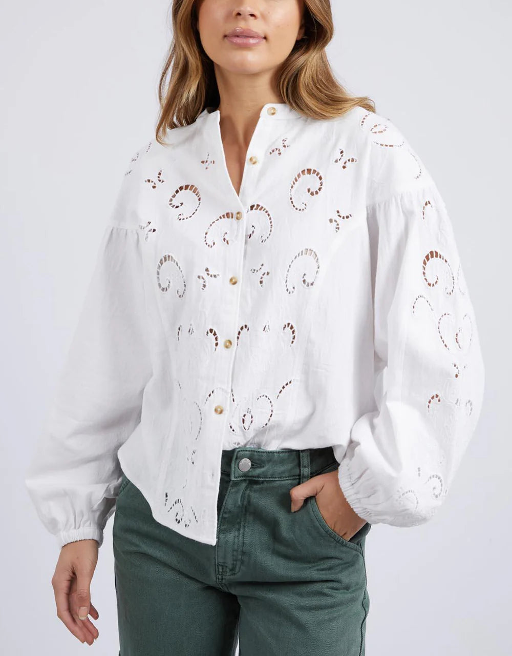 FOXWOOD MARLOW BLOUSE EGRET