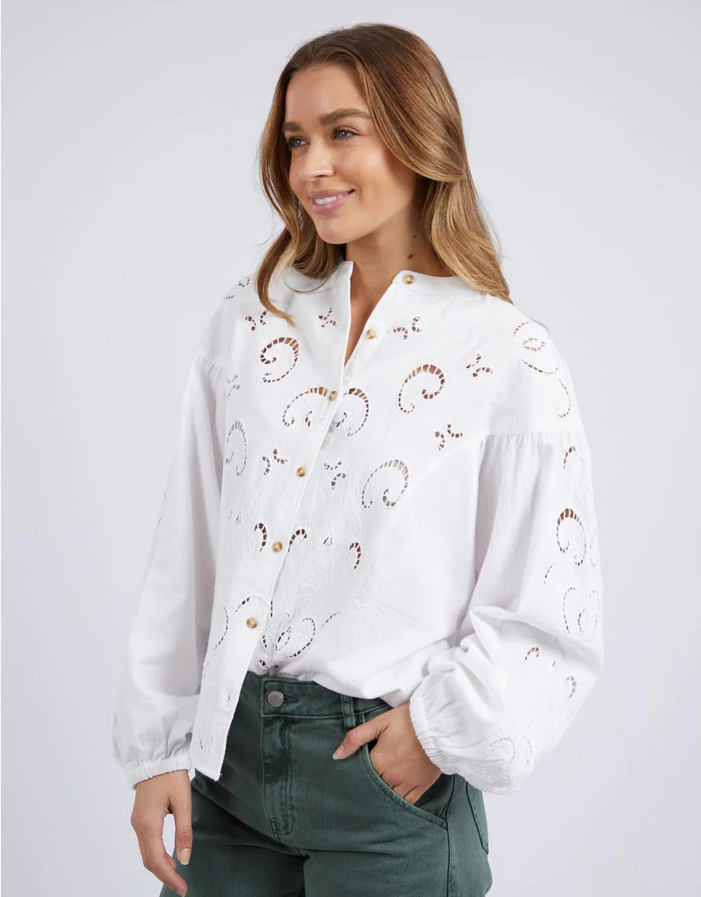 FOXWOOD MARLOW BLOUSE EGRET