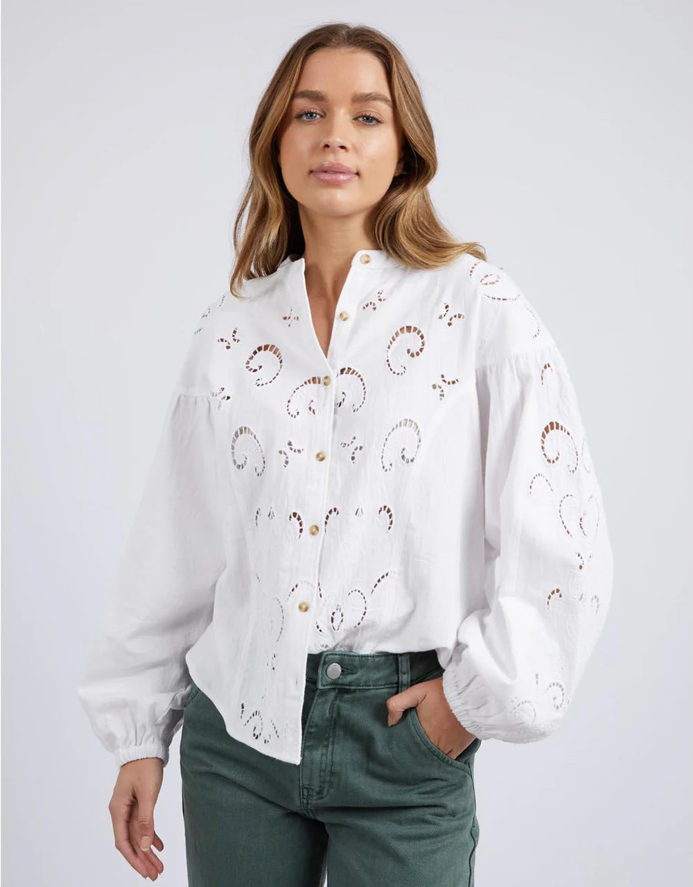 FOXWOOD MARLOW BLOUSE EGRET