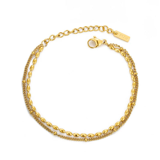 Atolea Layered Pebble Bracelet | Gold