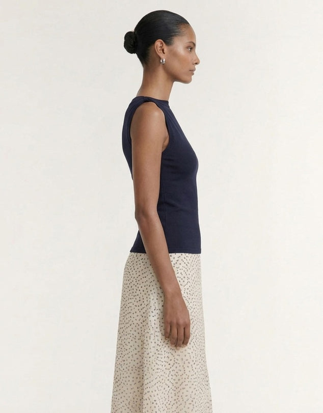 Staple The Label Leno Twist Knit Tank | Navy