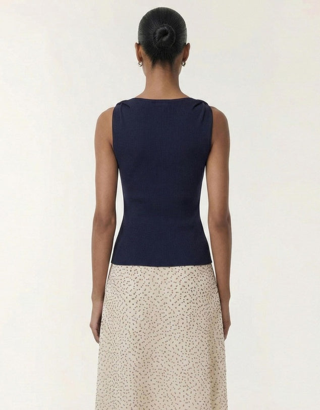 Staple The Label Leno Twist Knit Tank | Navy