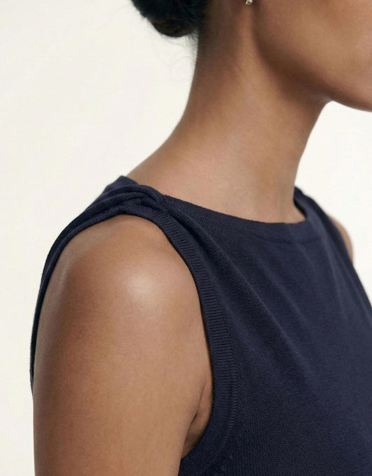 Staple The Label Leno Twist Knit Tank | Navy