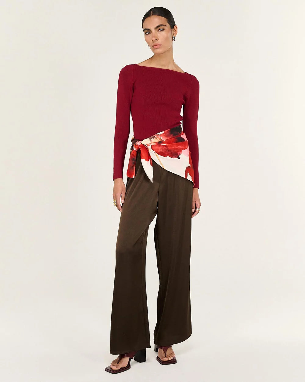 Staple The Label Eon Long Sleeve Knit | Wine