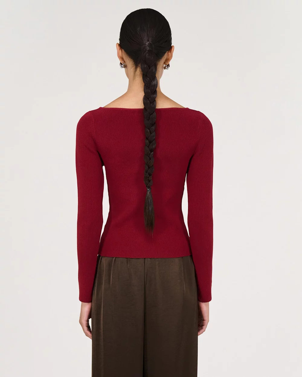 Staple The Label Eon Long Sleeve Knit | Wine