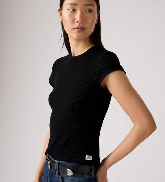 LEVIS DRY GOODS WAFFLE CAP TEE ANTHACITE NIGHT
