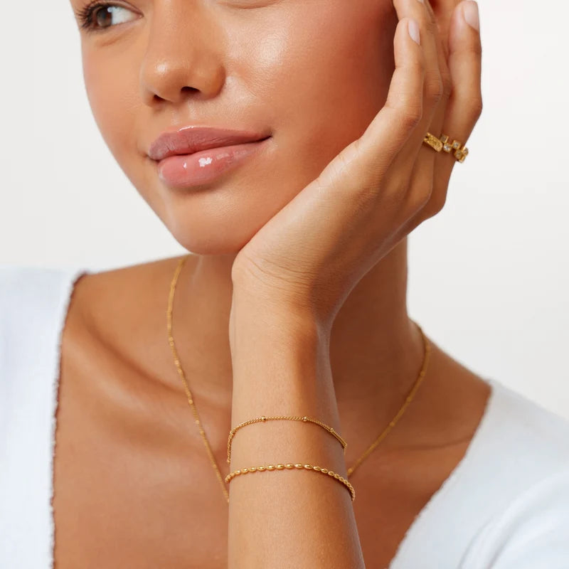 Atolea Layered Pebble Bracelet | Gold