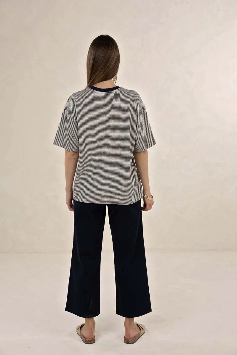 Humidity Bestie Stripe Tee | Midnight
