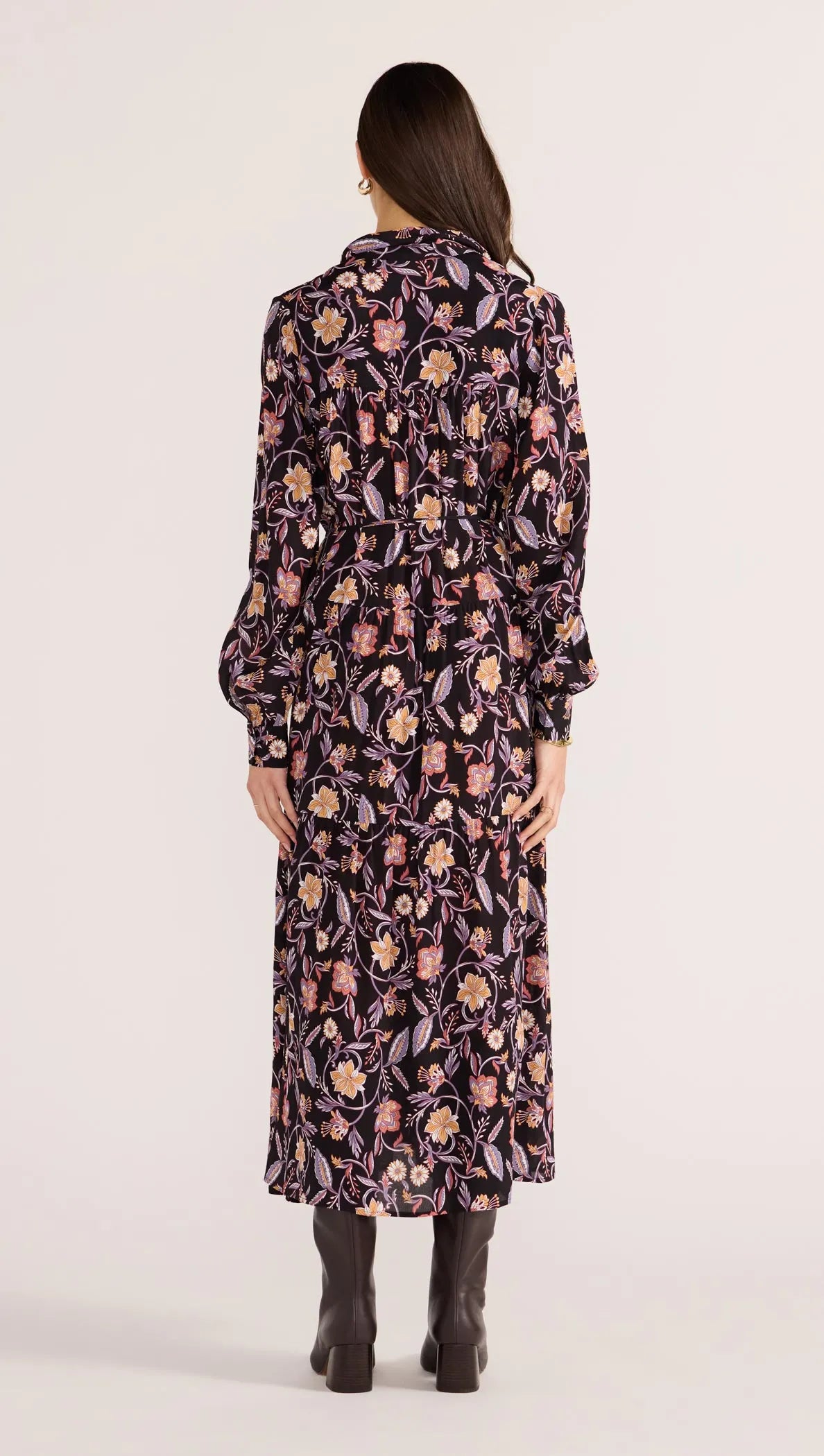 MINK PINK REGAL LONG SLEEVE MIDI DRESS CHINTZ